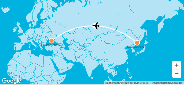 Владивосток крым карта